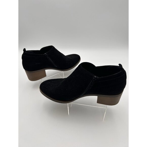 Sonoma Vitalize OrthoLite Faux Suede Zip Ankle Booties Black Buckle Sz 9.5M - Picture 2 of 14